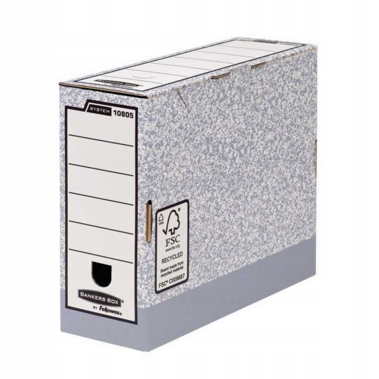 Archyvinė dėžė Fellowes, kartoninė, 100x260x315mm, pilka