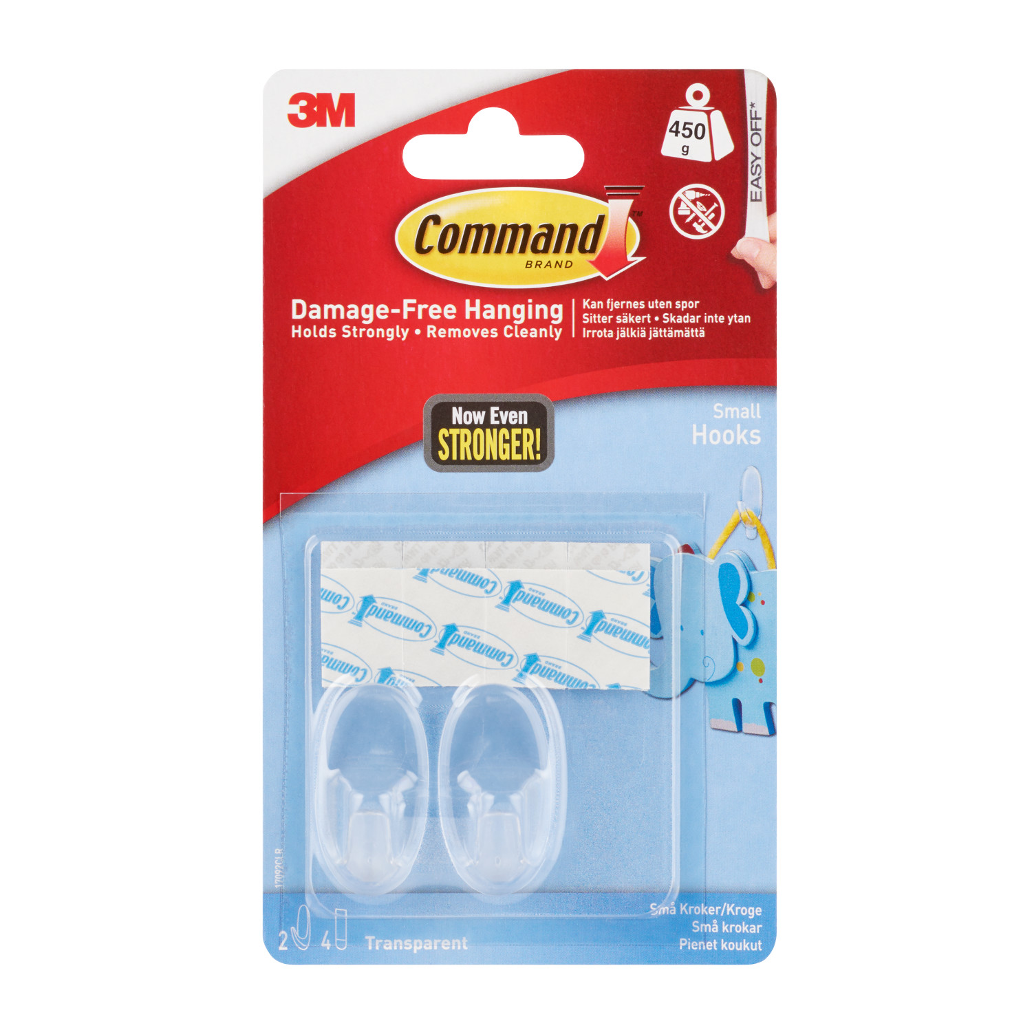 Konks 3M Command™ plastik läbipaistev 2tk