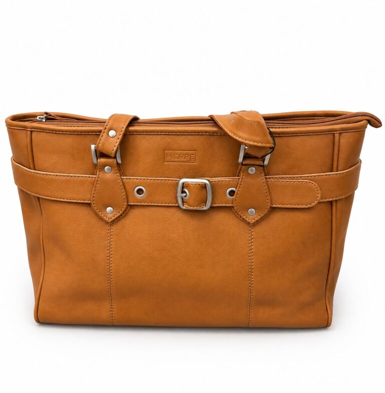 *Rankinė nešiojamam kompiuteriui moteriška Pierre New Classic Line Nature natūralios odos šv.rudos spalvos