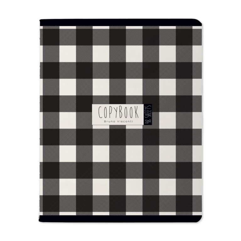 Sąsiuvinis Bruno Visconti Black&White Check, A5, 48 lapai, 5×5 langeliais