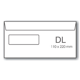 Vokas DL su nuplėšiama juostele, 110x220mm, su langeliu dešinėje, 1vnt.