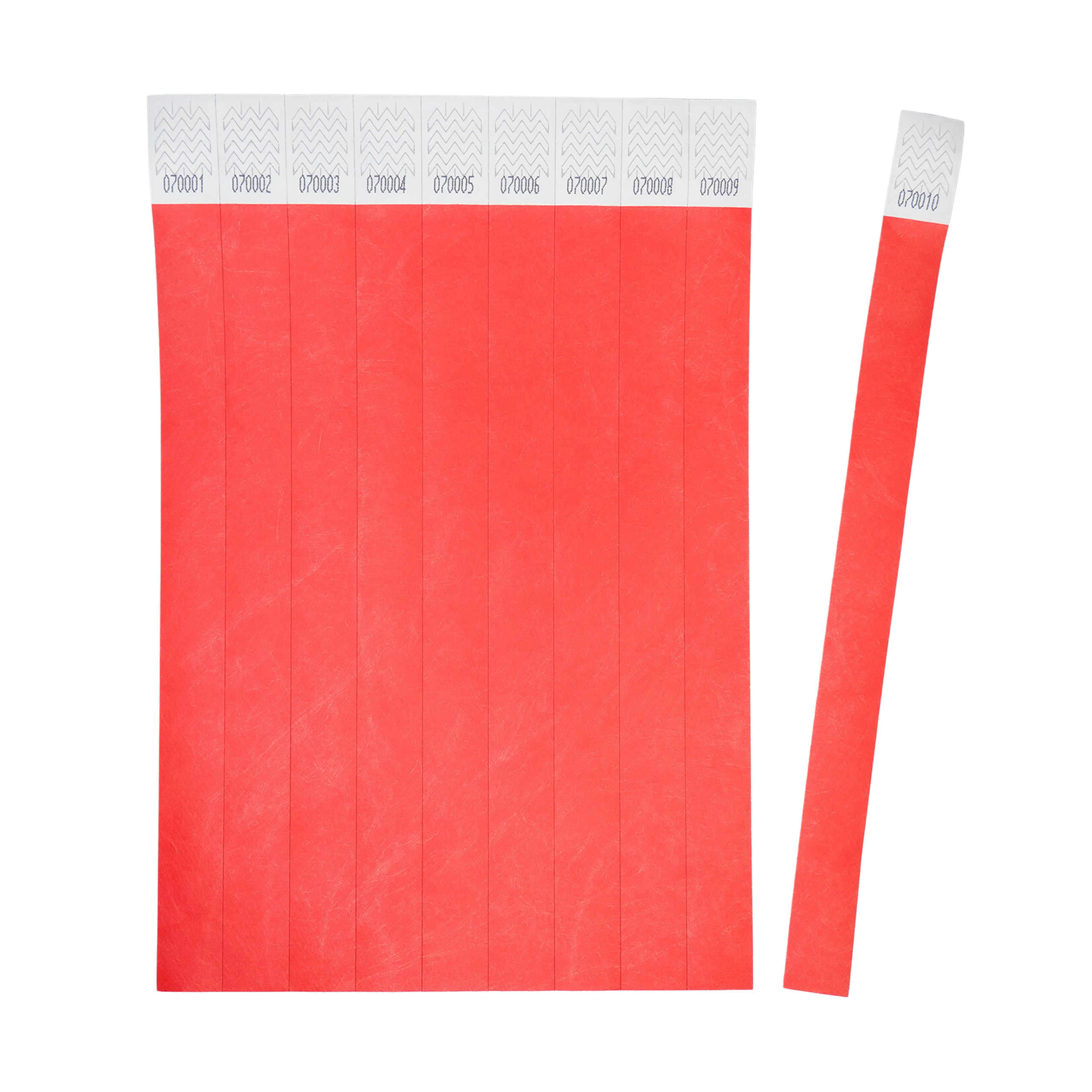 Kontrolinė apyrankė Tyvek 265x19mm, neoninės raudonos spalvos