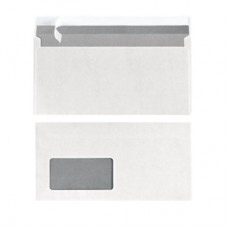 Vokai C5 HK, 162x229mm, 80g, su langeliu 45x90mm kairėje pusėje, su nuplėšiama juostele, baltos spalvos, 1vnt