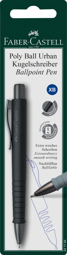 Automatinis tušinukas Faber-Castell PolyBall, XB, 0,6 mm, pilkos spalvos