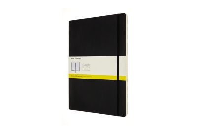 Užrašų knygelė Moleskine, A4, 21 × 29.7 cm, langeliais, minkštu viršeliu, juodos spalvos