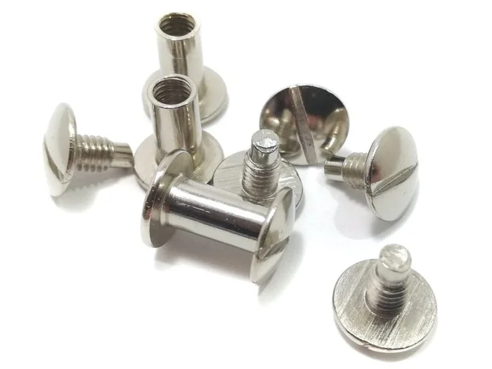 Book screws 10 mm, nick. (100 sets), nickel-plated