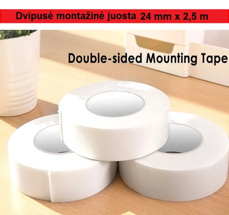 Dvipusė lipni montažinė juosta 24 mm x 2,5 m