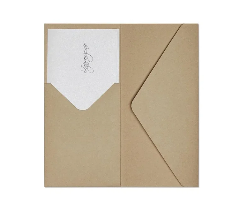 Dekoratyviniai vokai Nature DL su kišenėle, dark beige (5)