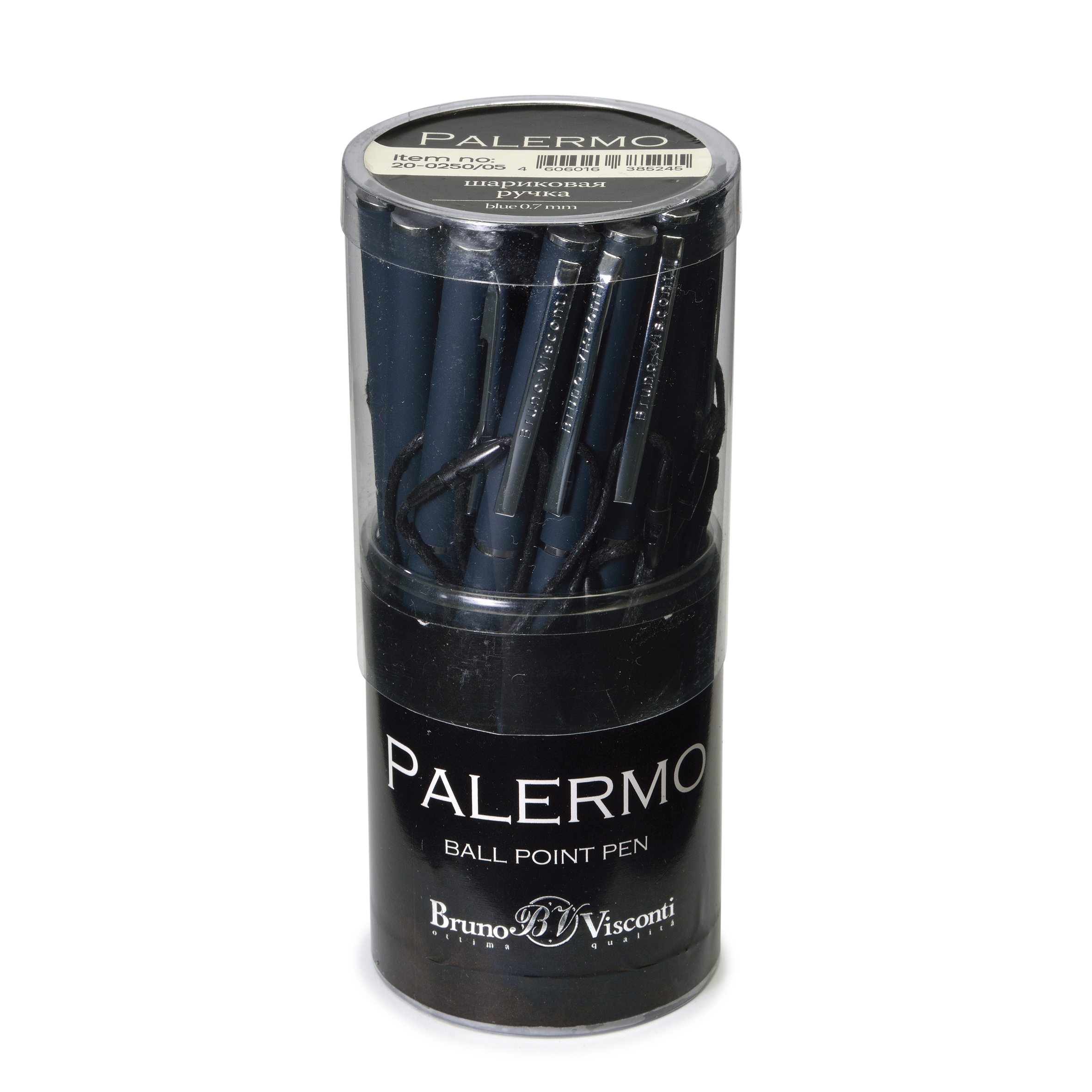 Tušinukas Bruno Visconti PALERMO 0,7mm, juodai mėlynos spalvos korpusas, mėlynos spalvos tušas