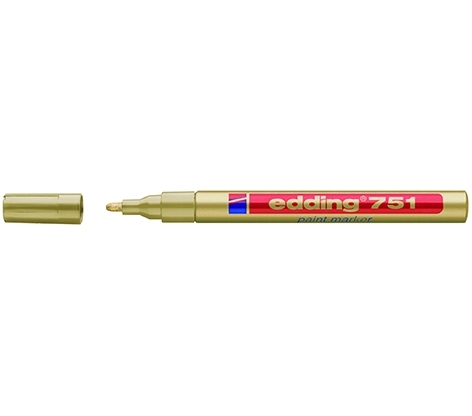 Žymeklis Edding 750 lako pagrindu, apvaliu galiuku, 2-4mm, auksinės spalvos