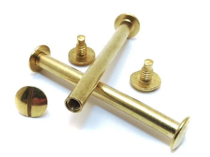 Book screws 50 mm, green. (100 sets), brass
