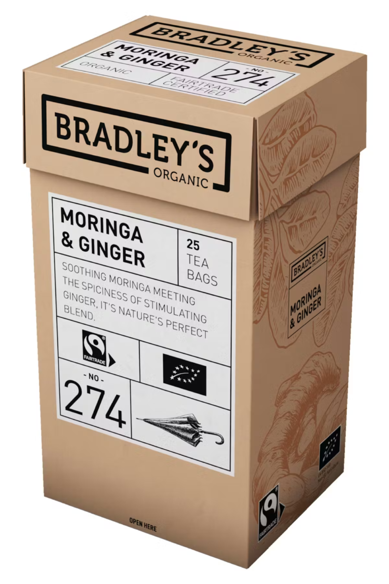 Ekologiška Bradley´s arbata, moringų su imbieru, 25pak, nr. 274