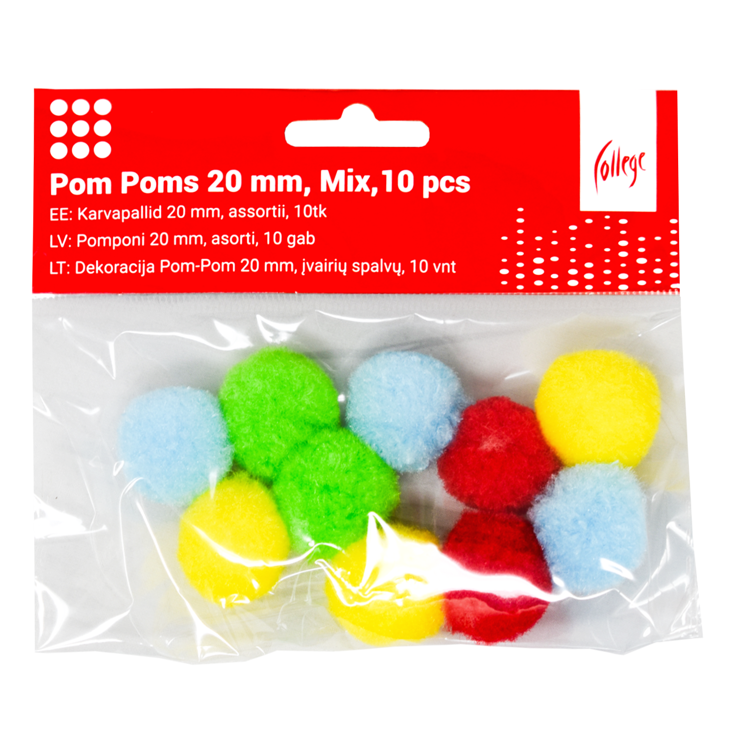 Dekoracija Pom-Pom College 20mm 10vnt