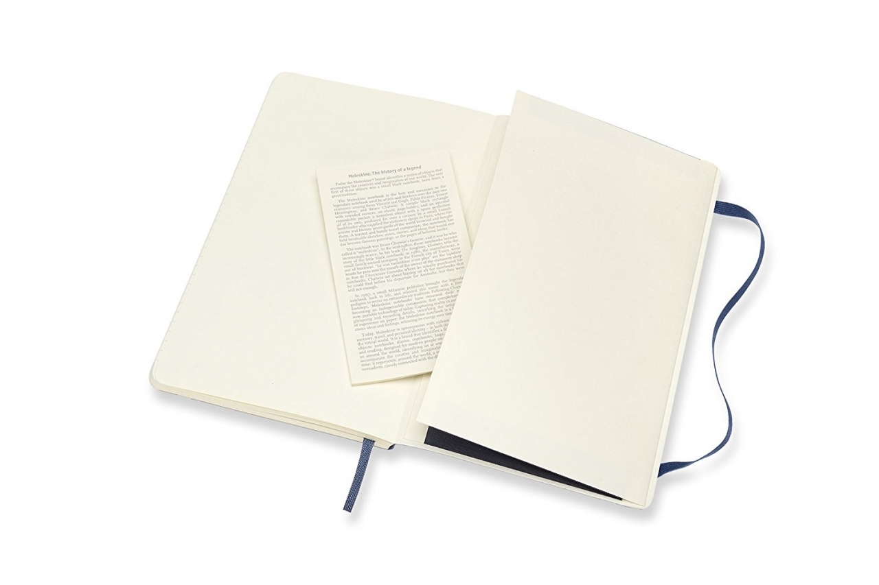 Užrašų knygutė Moleskine, linijomis, minkštu viršeliu, mėlynos spalvos