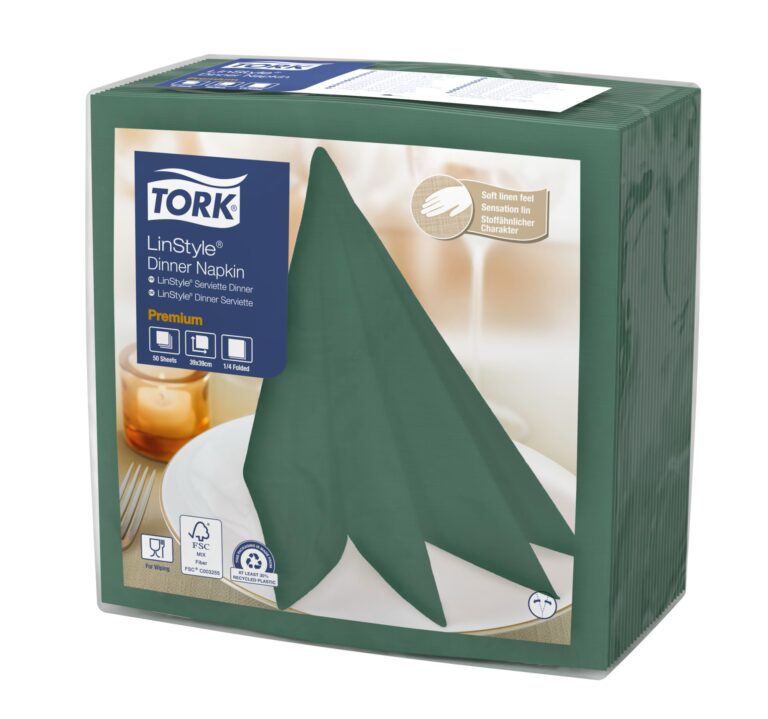 Vakarienės servetėlės Tork LinStyle® kalnų pušų žalumo spalvos