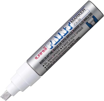 Žymeklis Uni Paint PX-30, su aliejiniu tušu, sidabrinės spalvos