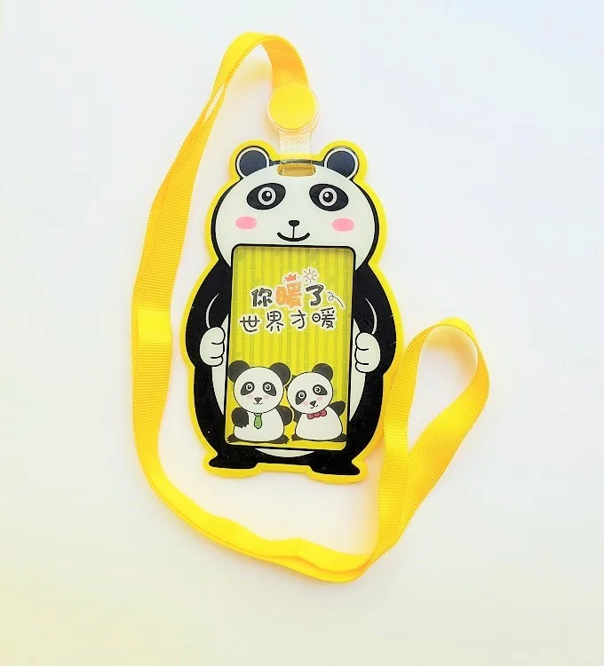 Vardinės kortelės dėklas Panda, geltonas