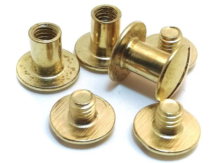 Book screws 7 mm, green. (100 sets), brass