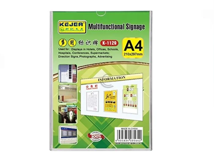 Multifunctional information frame, A4, transparent