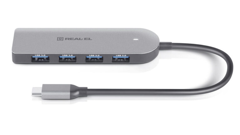 USB šakotuvas REAL-EL CQ-415 pilkas (kosminė pilka)