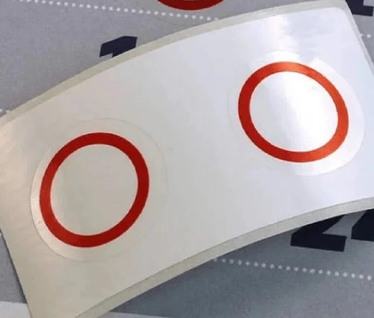 Datos žymeklis Ø 36 mm, skaidri su raudonu apvadu, 100 vnt.