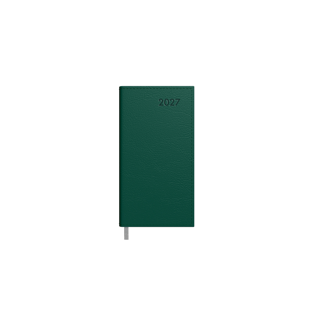 Darbo kalendorius Timer Midi, 85x162mm, tamsiai žalios spalvos
