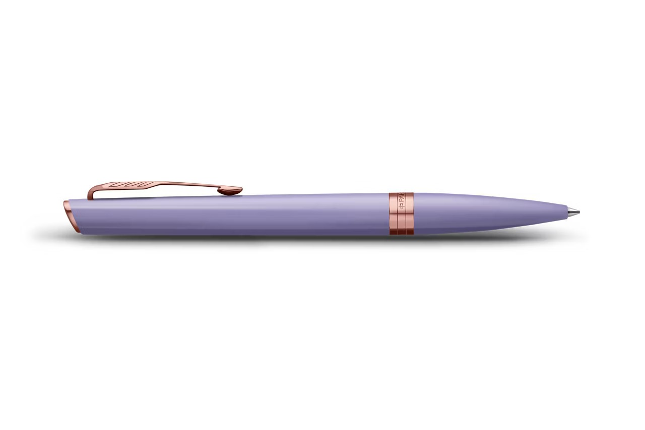 Tušinukas Parker Meridian, alyvinės spalvos su rožinio aukso spalvos apdaila PGT - Image 4